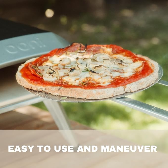 Rotating Pizza Peel I Professional Cook Bakery Home Chef I Stainless Steel Spatula for the Perfect Crust I Lightweight, Long Handle, Easy to Clean 10” Spinning Disk for 14” Cake Pie