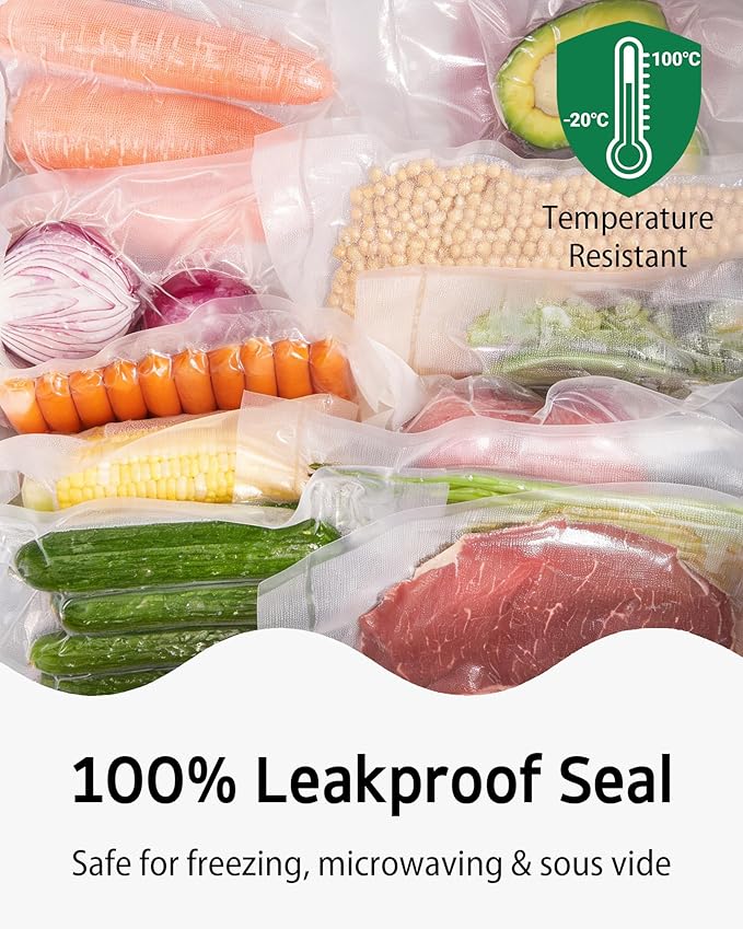 Syntus 100 Count Vacuum Sealer Bags Gallon 11 x 16 inch for Seal a Meal, Commercial Grade BPA Free Heavy Duty Precut Seal Bags, Food Vac Bags for Storage, Meal Prep or Sous Vide