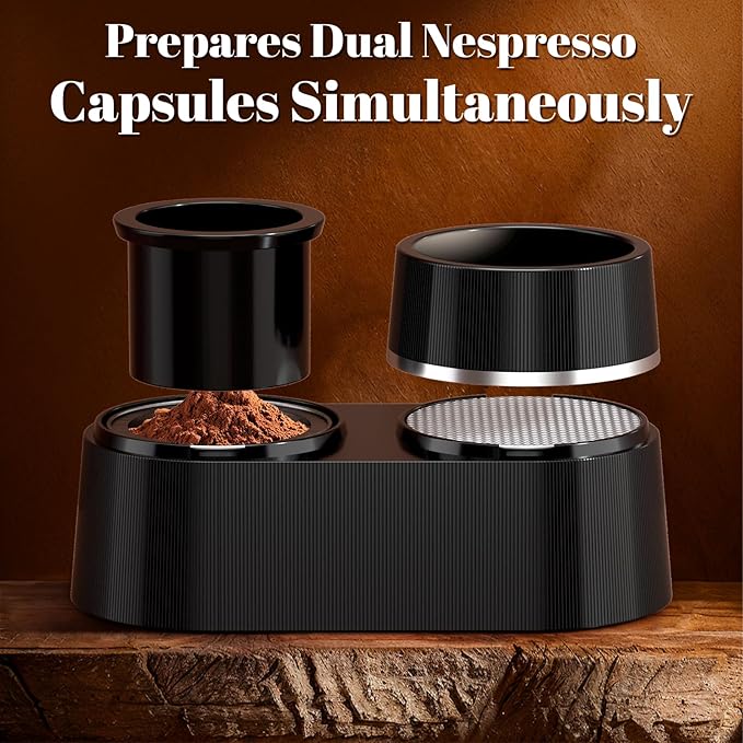 Reusable Coffee Pods Kit Compatible for Nespresso Vertuoline Pods, Refill Dual Pods Kit with Upgrade Lid Opener, 52 Pcs Aluminum Foil Seals Lids for Nespresso VertuoPlus Espresso Machine(No pods)