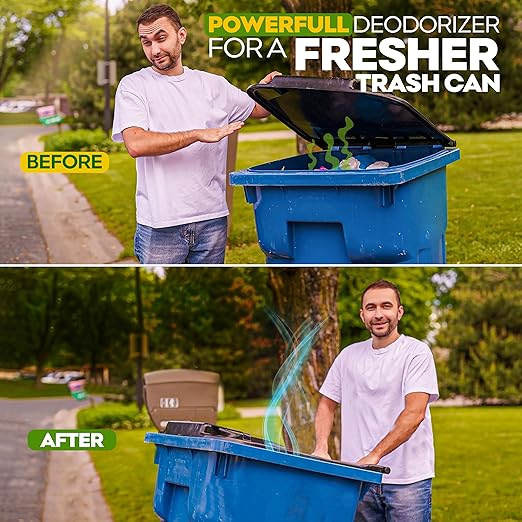 BEEST Dumpster Defender - 15lbs Outdoor Trash Can Deodorizer & Liquid Waste Absorber (Made in USA) Biodegradable Trash Can Odor Eliminator - Powerful Garbage Deodorizer for Always-Fresh Bins - 69 Cups