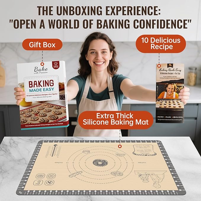 Baking Mat + Silicone Pastry Dough Mat with Measurement
