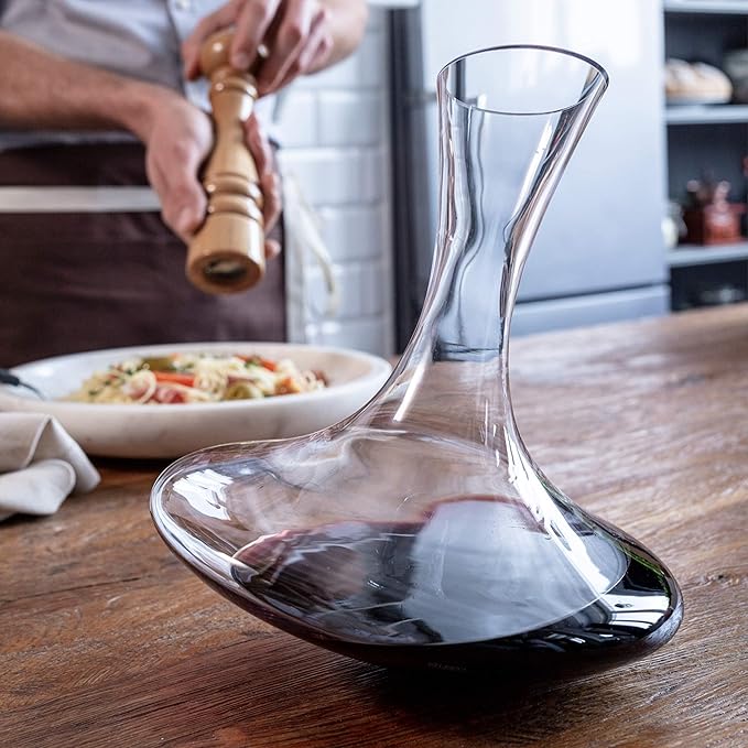 KROSNO Red Wine Decanter Carafe Glass | 60.9 OZ | Avant-Garde Collection | Perfect for Home, Restaurants and Kitchen Unit | Glass Water Jug, Large Wine Decanters and Carafes