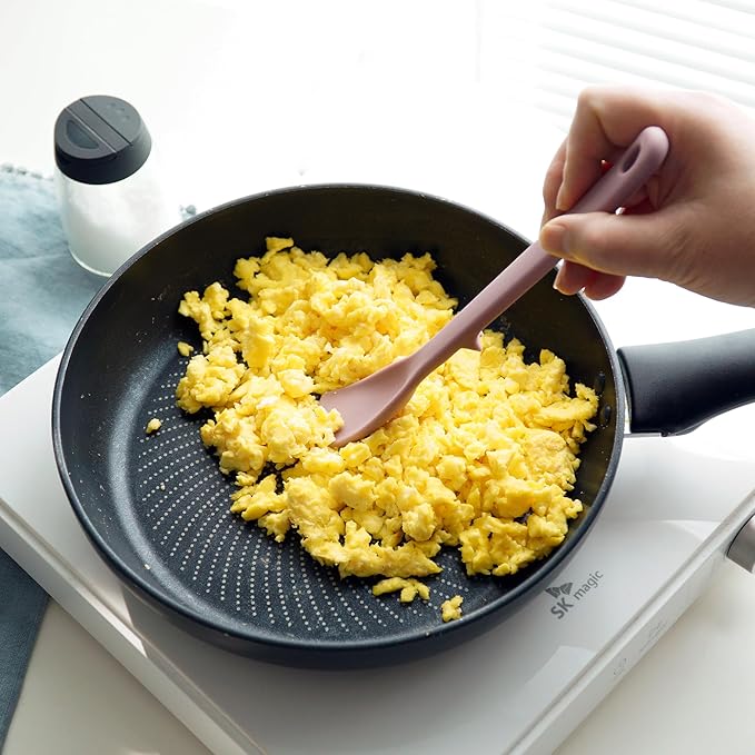 Platinum Silicone Mini Spatula Set, 3-Piece Spoonula & Jar Scraper, Perfect Scraping for Baking, Mixing & Stir Fry, Nonstick-Safe, Sit-Up Design, Food Grade, Made in Korea