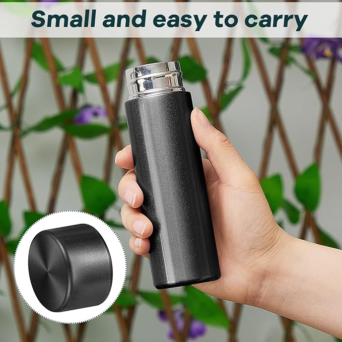 Irenare 5oz Mini Water Bottle Mini Insulated Stainless Steel Bottle Purse Water Bottle Cute Leak Proof Flask Keeps Drink Cold and Hot for Purse Women(Black,1 Piece)