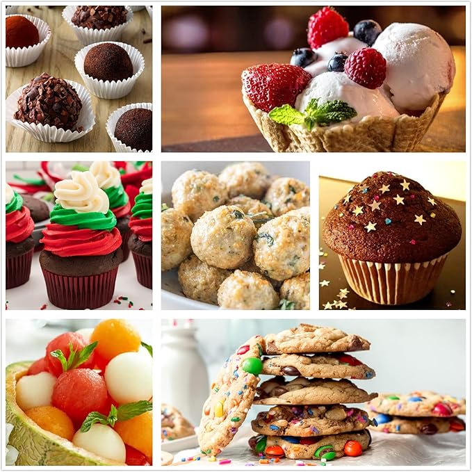 Cookie Scoop, Ice Cream Scoop, 1Tbsp/15 ml/0.5oz Cookie Scoops for Baking, 18/8 Stainless Steel Cookie Scooper for Baking, Ice Cream Scooper with Trigger Release, Cookie Dough Scoop with Non-slip Grip