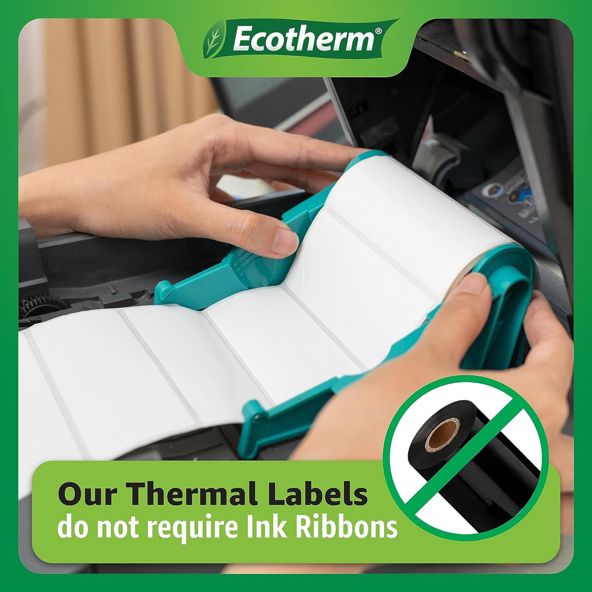 1.25" x 1" Thermal Labels | 6 Rolls | 14040 Labels | fits Zebra, Godex, Arkscan, iDPRT, Offnova Thermal Label Printers and More | Blank White Adhesive Stickers by Ecotherm