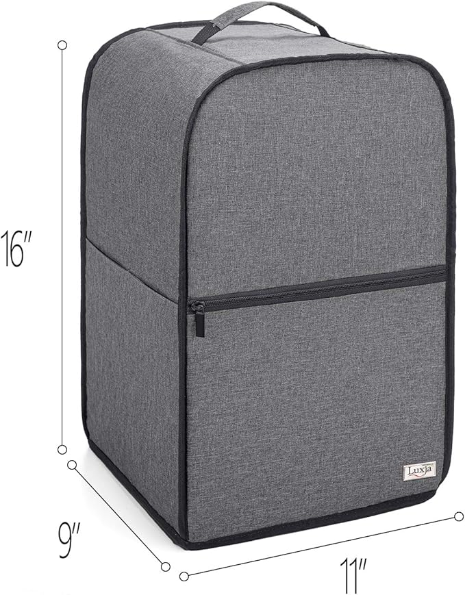 Luxja Food Processor Cover for Cuisinart and Hamilton Beach 10-14 Cup Processor, Food Processor Dust Cover with Accessories Pockets, Gray