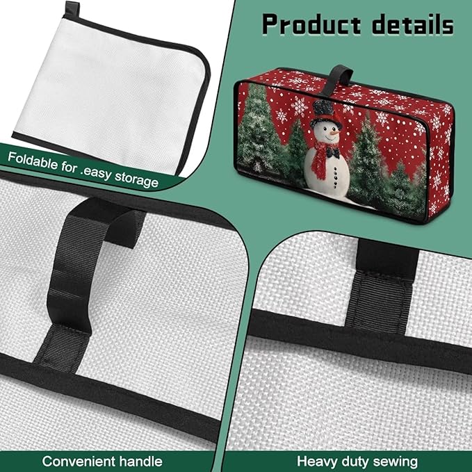 Christmas Snowman Toaster Cover 2 Slice Red Xmas Party Slim 2 Slice Toaster Cover Easy to Fold and Carry, Heat-Resistant Dustproof Kitchen Appliance Protector