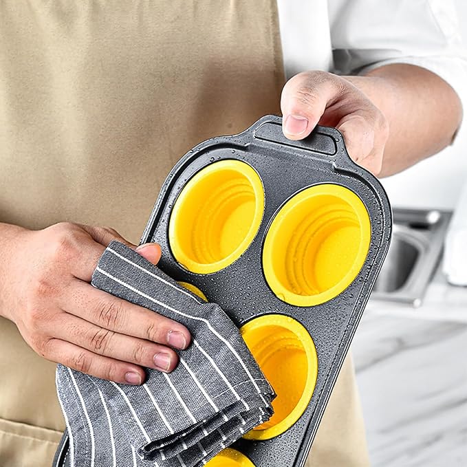 Pop Over Baking Pans Pop Over Pan Popover Pans Nonstick 6, Professional Grade for Bakery Kitchen Oven