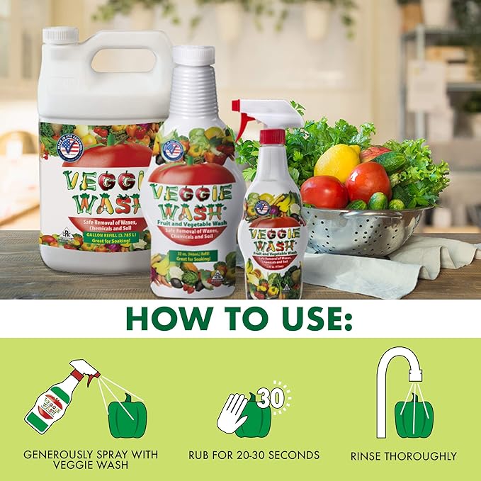 Veggie Wash Fruit & Vegetable Wash, 32-Fluid Ounce, Pack of 2