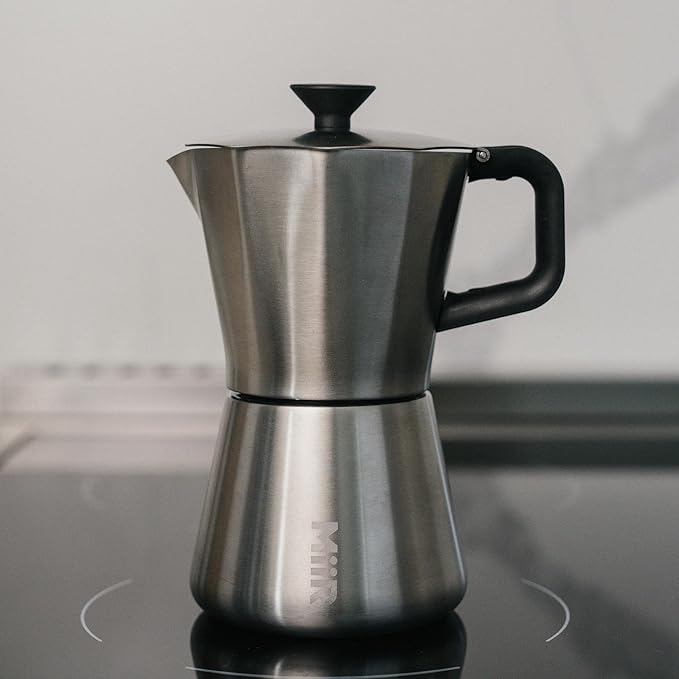 MiiR New Standard Moka Pot, 10oz - Durable Stainless Steel Coffee Maker for Rich Espresso Strength Brew