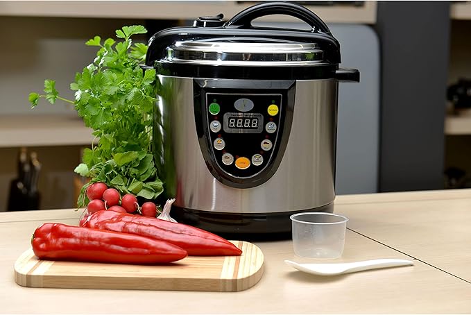 Berghoff Electric Pressure Cooker, 6.3 Qt, Black/Silver