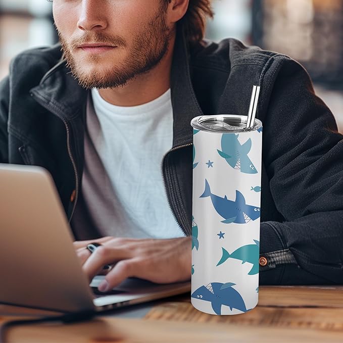 12 Pack Sublimation Tumblers 20 oz Bulk Blank Tumblers Skinny Straight Flat Bottom Cups White with Lid and Straw