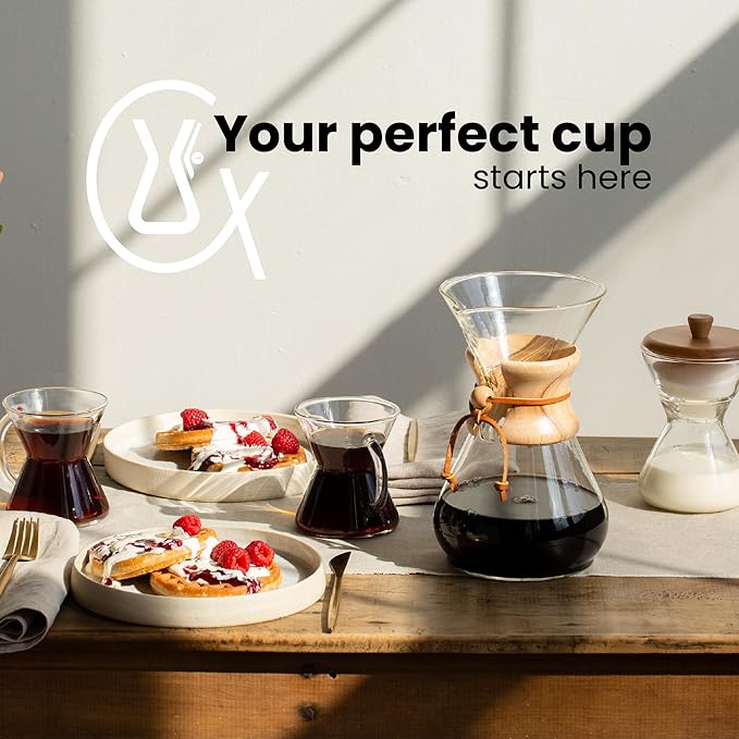 Chemex Pour-Over Glass Coffeemaker - Glass Handle Series - 8-Cup - Exclusive Packaging