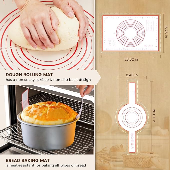 Banneton Bread Proofing Basket - Sourdough Starter Kit Includes 10" Oval Banneton Sourdough Proofing Basket Set of 2, Sourdough Bread Baking Supplies for Making Baking Fermentation