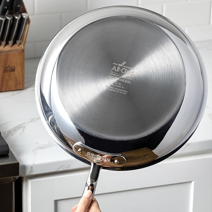 All-Clad D3 3-Ply Stainless Steel Sauce Pan with Lid 1.5 Quart, Induction Oven Broiler Safe 600F, Multipurpose, Compatible w/ All Cooktops, For Restaurant or Home Kitchen, Pots & Pans, Cookware Silver