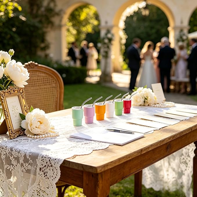 Joyclub 3 oz Mini Tumbler Shot Glass with Straw and Lid 6 Pack Colored Stainless Steel Sublimation Shot Tumblers Mini Cup for Wedding Party Whiskey Favors