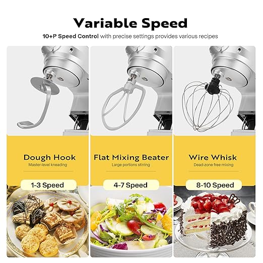 VIVOHOME Commercial Ice Crusher Shaver with Four Blades, and VIVOHOME 6 in 1 Multifunctional Stand Mixer with 8.5 Quart Stainless Steel Bowl