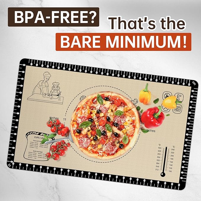 Baking Mat + Silicone Pastry Dough Mat with Measurement