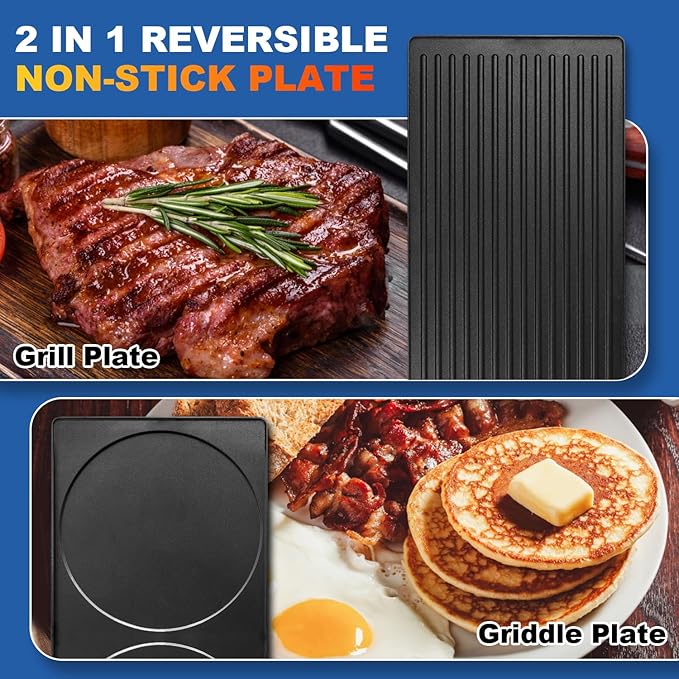 Indoor Grill, CUSIMAX Raclette Table Grill, 1500W Electric Grill Korean BBQ Grill with 2 in 1 Reversible Non-stick Plate/Wooden Base, Party Grill with 8 Trays & Wooden Spatulas, New Model