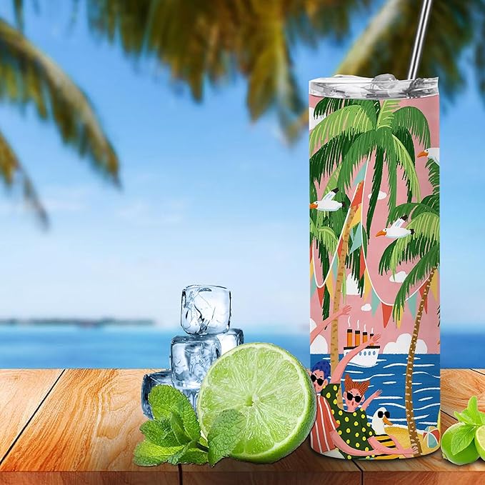12 Pack 20oz Sublimation Tumblers Bulk With Flat Edge, 20OZ Flat Sublimation Tumbler Blank, Skinny Straight Stainless Steel Blanks Cups with Individual Box(12, 20OZ)