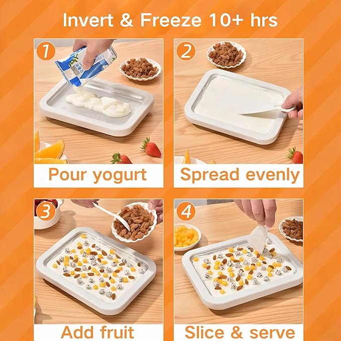 Ice Cream Roll Maker Rolled Ice Cream Machine, Sweet Spot Pan, Instant Cold Plate, Ideal for Making Rolled Ice Cream Soft Serve Slushies Frozen Yogurt Sorbet and Gelato (Milk White)