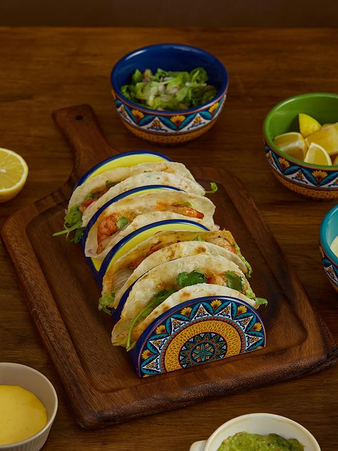 Bico Havana Taco Tuesday Set, Tortilla Warmer and Taco Holder, Microwave and Dishwasher Safe