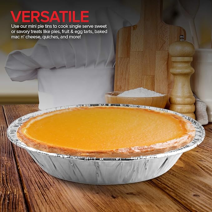 Stock Your Home 6 Inch Aluminum Foil Pie Pans (50 Count) – Disposable & Recyclable Mini Tins for Bakeries, Cafes, Restaurants – Durable Pans for Baking, Fruit Tarts, and Quiche