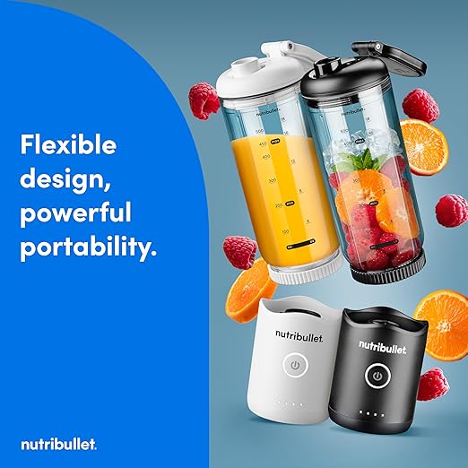 nutribullet Flex portable blender 22oz 2Pack NBPB30200AKAW, Black & White