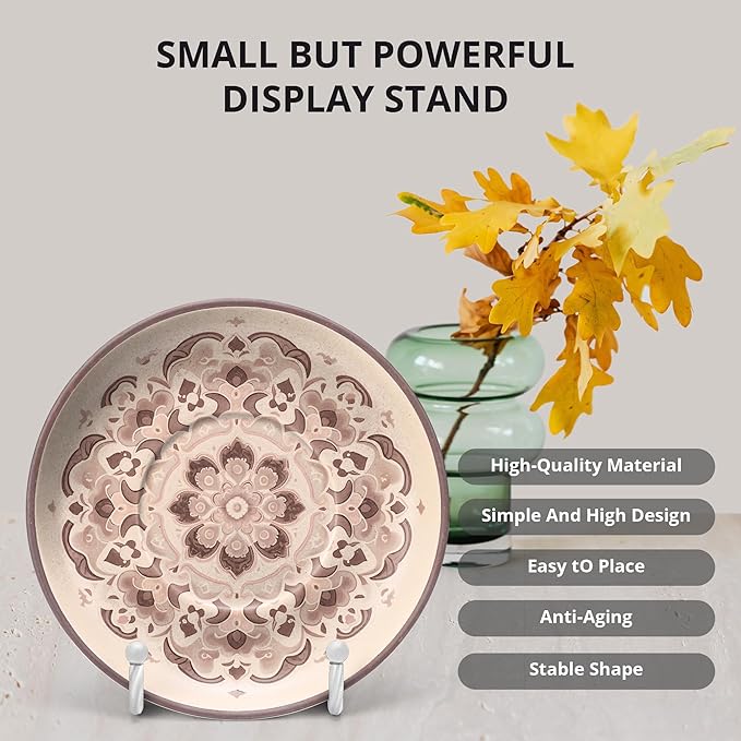 3Inch 3Pack Picture Easels for Display, Metal Decorative Plate Stand, White Picture Holder Stand, Picture Frame Stands for Display, Picture Frame Stand - Plate Display Stands Stand for Sign,Book