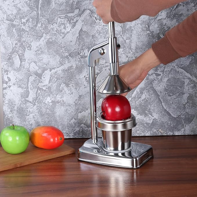 OUNONA Stainless Steel Manual Press Juicer for Citrus and Fruits Handheld Fruit Extractor Easy to Clean for Home and Kitchen Juicing