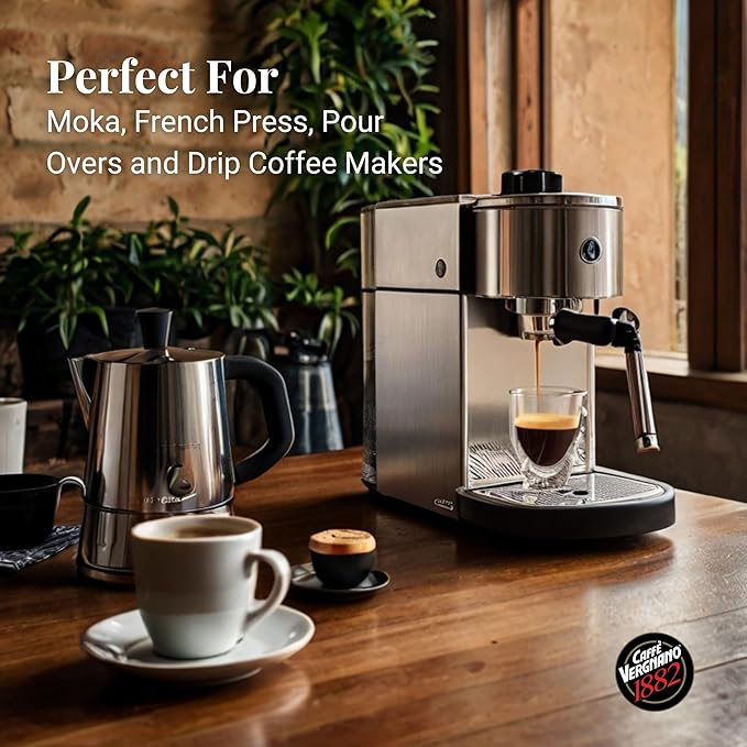 Caffe Vergnano Gran Aroma Whole Bean Coffee 2.2 lb (Pack of 2) - Italian Medium Roast For Espresso Maker, Moka Pot, French Press, Coffee Maker, Cocoa Spice Dried Fruit Notes Flavored Coffee