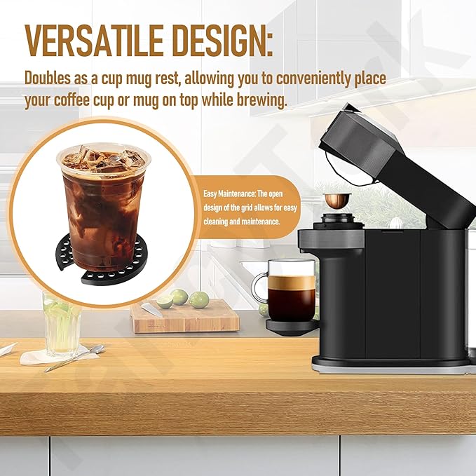 MS-624913 Grid for Coffee Maker, Black, ms 624913 Drip Tray Grid Cup Mug Rest for Krups Nespresso Vertuo Next, Nexpresso Vertuo Next Grinder