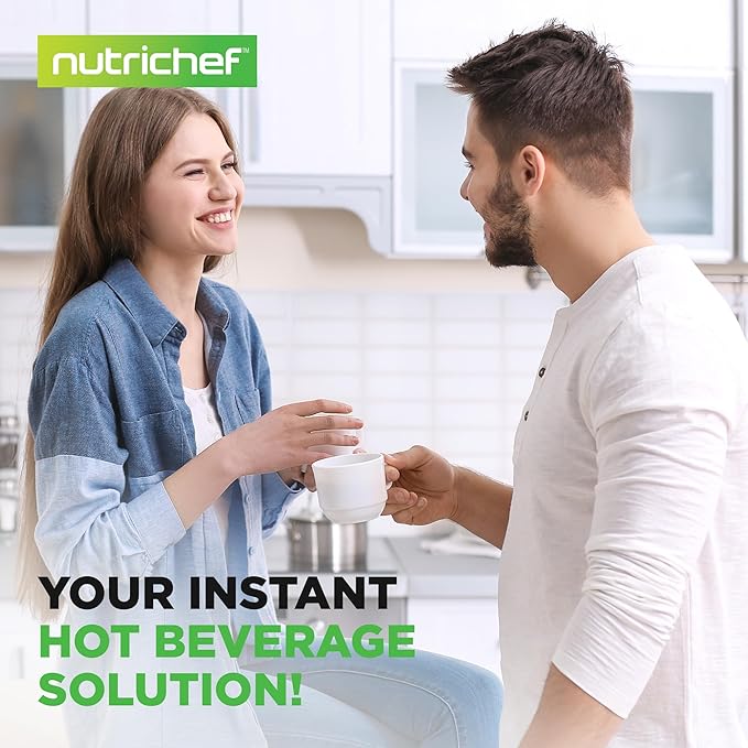 NutriChef 5.2 Qt Electric Water Kettle, Portable, Quick Heating, 5 Liter Digital Kettle with 5 Temperature Settings, Safety Lock, Stainless Steel, 3 Dispensing Options, 8.46" x 11.2" x 16.5"