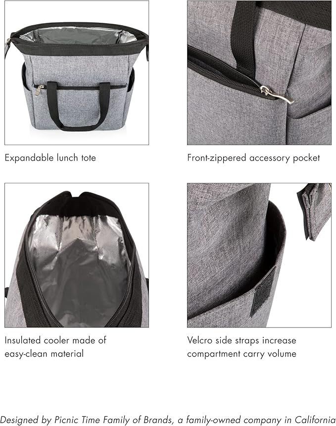 PICNIC TIME DC Comics Batman Bat-Signal On The Go Lunch Bag, Soft Cooler Lunch Box, Insulated Lunch Bag, (Black)