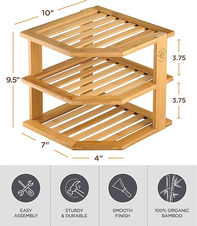Bambüsi Bamboo Dish Drying Rack and Plate Organizer Set Bundle