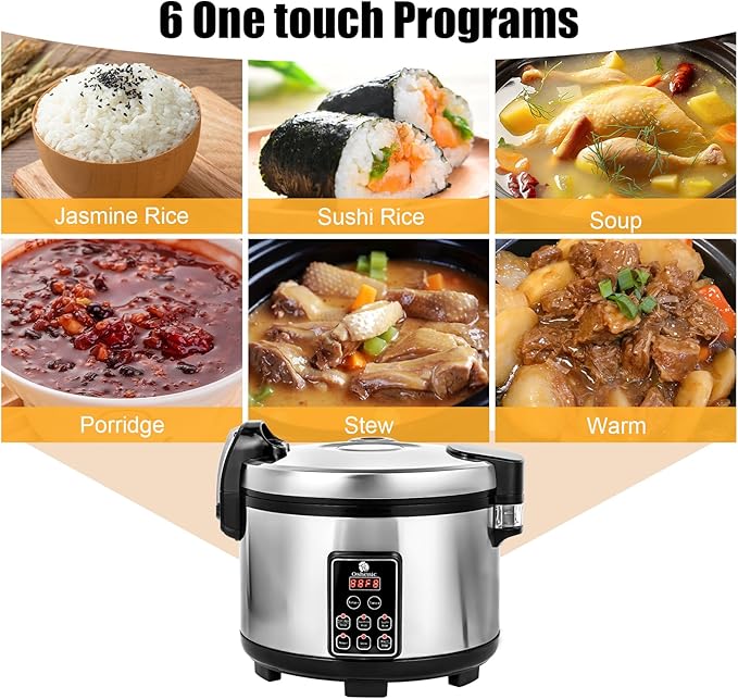 Commercial Rice Cooker,15.85QT/84 Cups Cooked Rice,15L Extra Large Capacity Rice Cooker & Warmer,1350W Fast Rice Cooker With LED Display,Nonstick Inner Pot,Multi-Function Electric Rice Maker