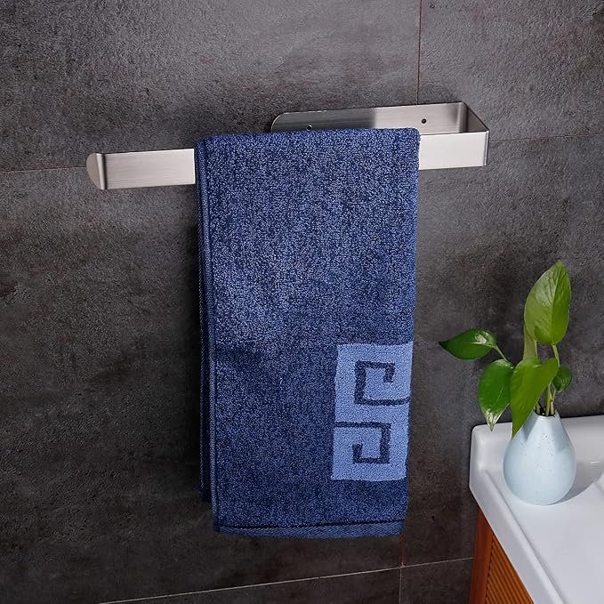 Self Adhesive Paper Towel Holder Under Cabinet Mount, 304 Stainless Steel Wall Mount Paper Towel Roll Rack for Kitchen Cabinet, Bathroom (Silver)