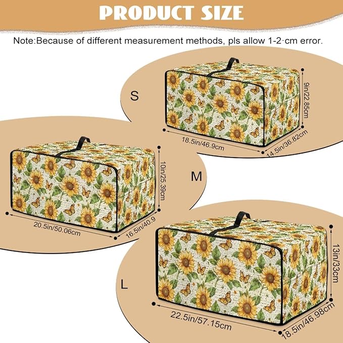 Countertop Convection Oven Cover Dust-Proof Toaster Oven Cover with Accessories Pockets, Countertop Convection Oven Protector, S, Sunflower Butterfly Retro Letter Print