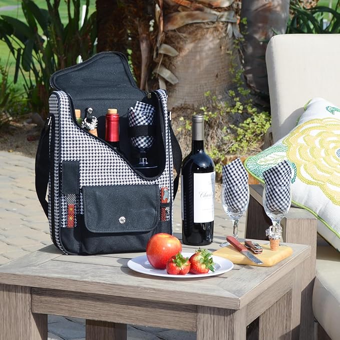 Picnic at Ascot Original Insulated Wine and Cheese Cooler Bag - Designed, Assembled & Quality Approved in the USA