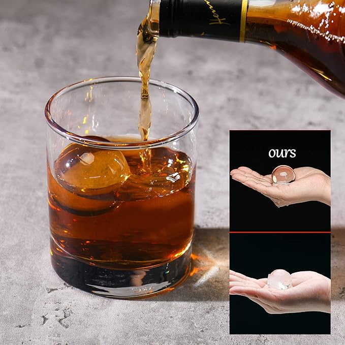Sphere Clear Ice Cube Tray - Silicone Ice Ball Maker Mold,Crystal Clear Round Ice for Whiskey and Cocktail
