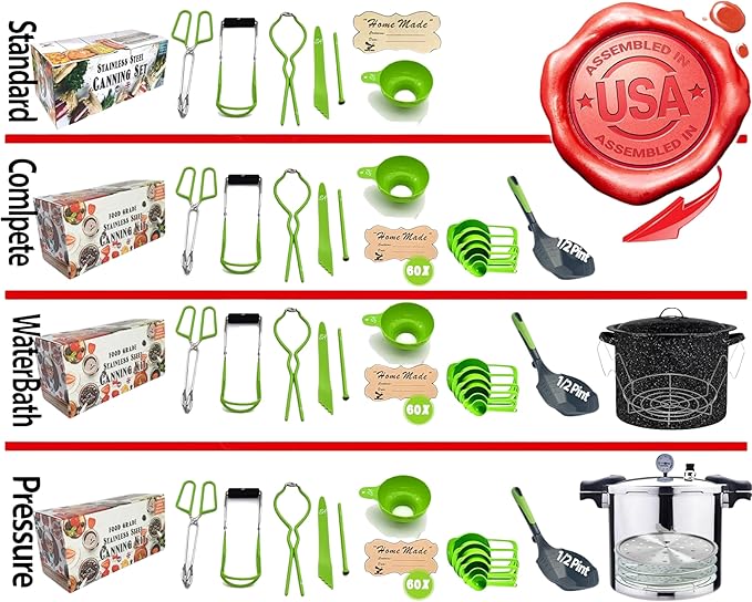 Supa Ant Pressure Canner 23 Qt with Canning Supplies Starter Kit - Canning Pressure Cooker with Gauge - Water Bath Canner Pot with Rack and Lid - Jar Lifter, XL Ladle, Jar Tongs, and Bubble Popper