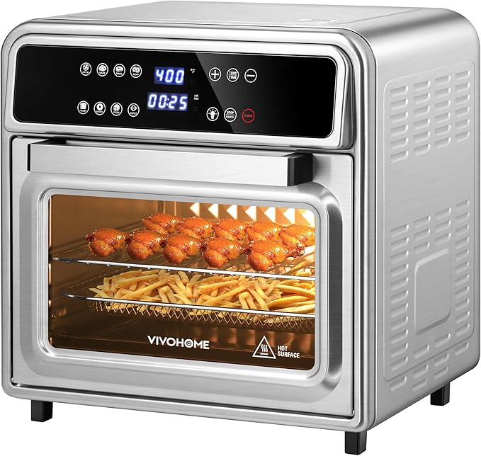 VIVOHOME 21 Qt Air Fryer Toaster Oven Combo, 8-in-1 Convection Oven Countertop with Rotisserie and Dehydrator with VIVOHOME Stand Mixer, 660W 10 Speed 6 Quart Tilt-Head Kitchen Electric Food Mixer