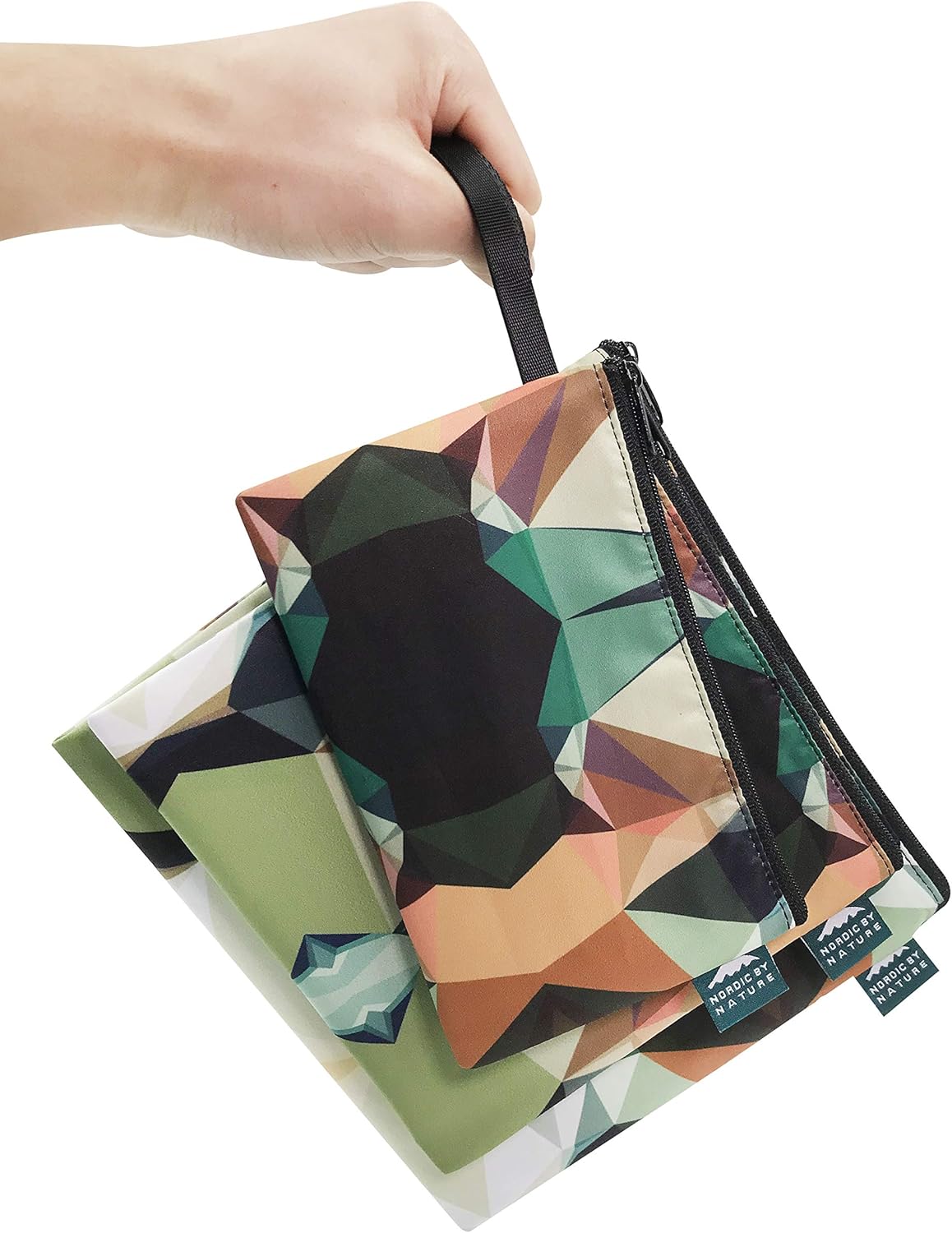 Nordic By Nature-Dual Layer Reusable Sandwich & Snack Bags – BPA-Free, Easy Clean, School Lunch Bags for Kids & Adults (Mosaic Camo)
