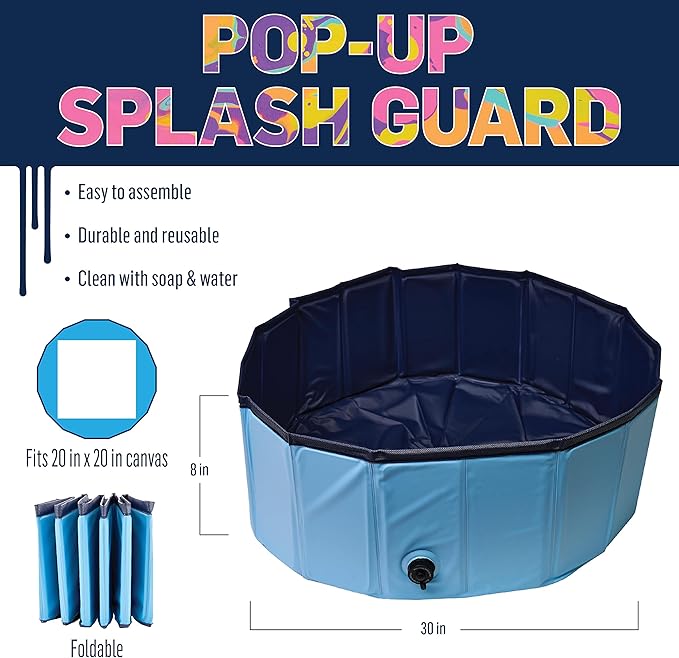 FolkArt Drizzle Pop-Up Splash Guard, Durable Tool for DIY Paint Pouring Arts and Crafts Projects, 50824