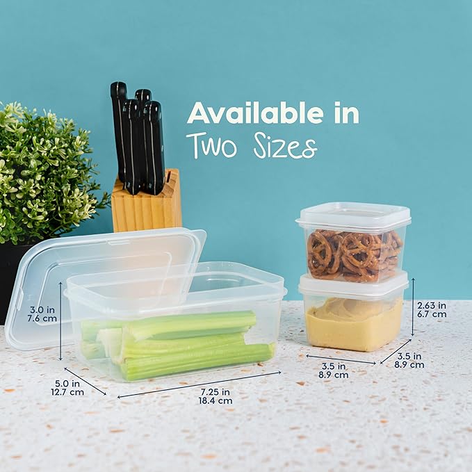 IRIS USA 44 PC Plastic Food Storage Containers With Lids | 22 Meal Prep Containers & 22 Lids | Leftovers Office Lunch Snack Fruit, Microwave Dishwasher Freezer Safe, BPA Free