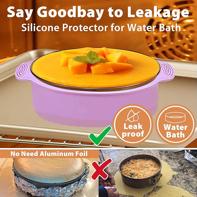 Springform Pan Set of 3 Leakproof Spring Form Pan for Cheesecake, Nonstick 4 7 9 Inch Cheesecake Pan with Silicone Protector, Springform Cheese Cake Pans Sets for Baking with 50Pcs Parchment Paper