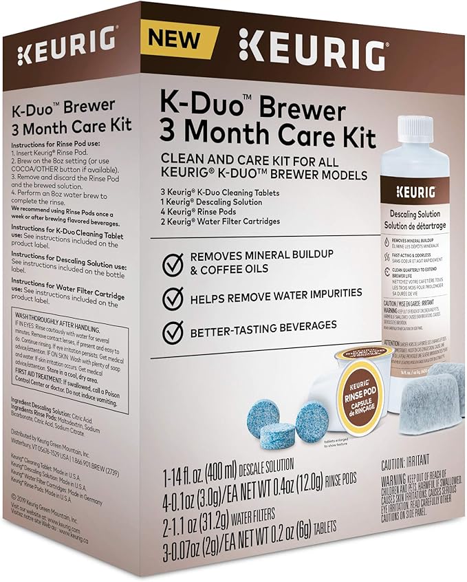 Keurig K-Mini Single Serve Coffee Maker, Black & K-Duo 3 Month Care Brewer Maintenance Kit