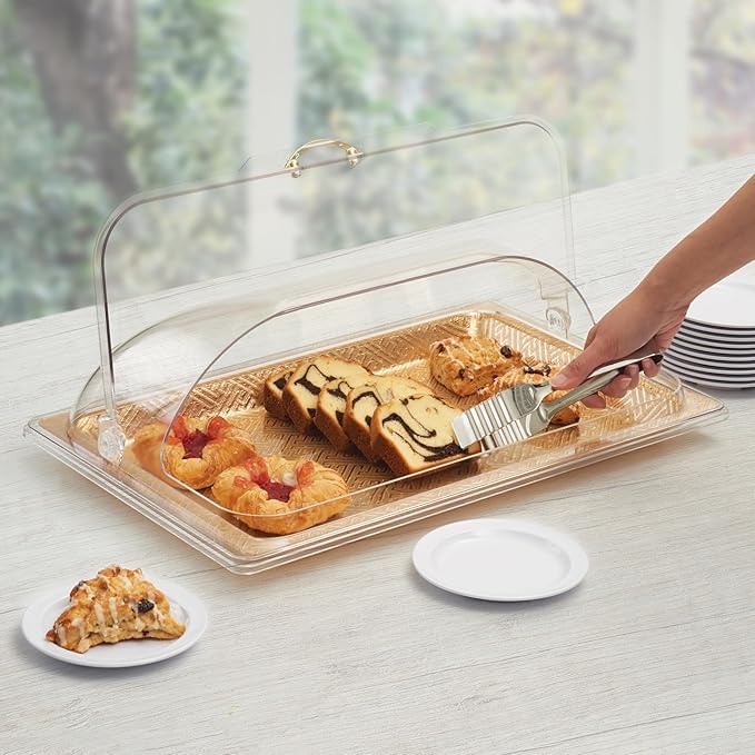 Winco Polycarbonate Dome Flip Cover, Full Size, Medium, Clear