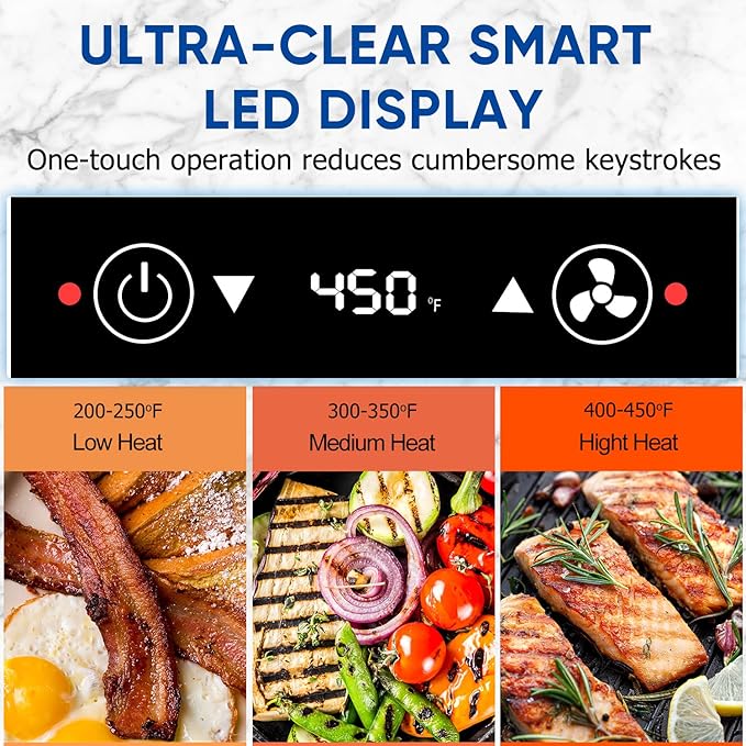 Indoor Grill CUSIMAX Electric Smokeless Grill Portable Korean BBQ with Turbo Smoke Extractor Technology, Non-stick Removable Plate, Tempered Glass Lid, Great for Party(Single Plate)